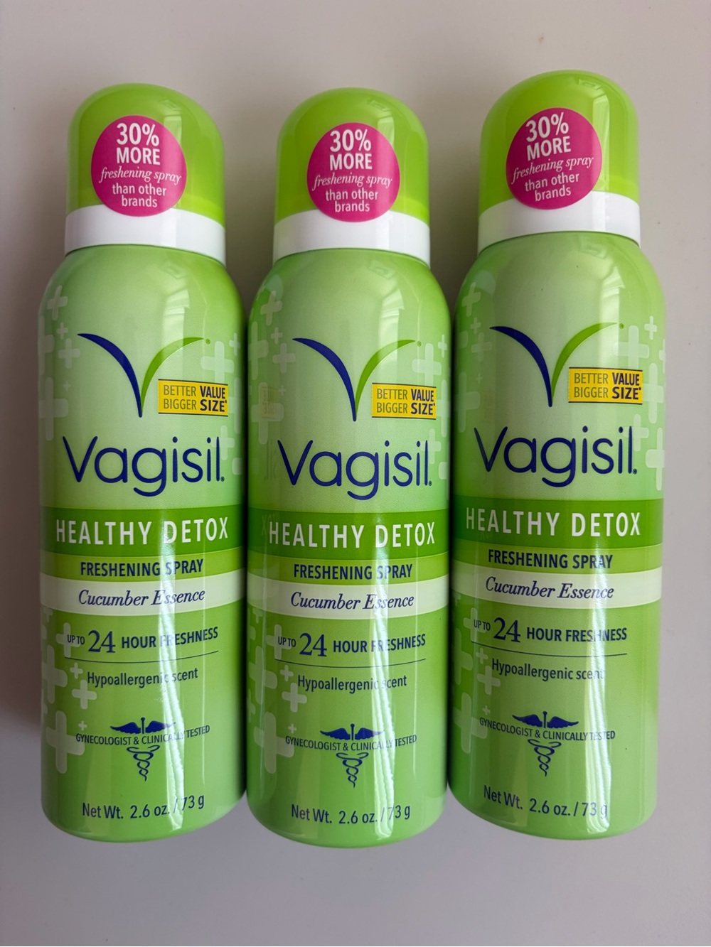 (3) Vagisil Healthy Detox Freshening Feminine Sprays- Cucumber Essence